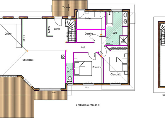 Maison en bois Dubourg Construction plan